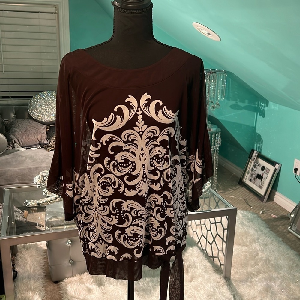 I.N.C. INTERNATIONAL CONCEPTS beautiful cold shoulder top 2 piece shirt